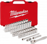 Meetriline ja Imperial &frac14; Mutri ja pesa komplekt MILWAUKEE G0XVNK (50 tk)