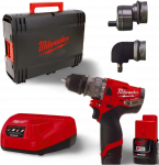 Milwaukee M12 FPDXKIT-202X aku l&ouml;&ouml;ktrelli komplekt, 12 V, 2 x 2 Ah, laadija, &uuml;mbris + 3 padrunit