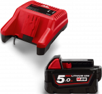 Milwaukee M28 B5 aku ja M28 C laadija komplekt M28-15L, 28 V, 1 x 5 Ah