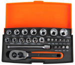 Bahco (SL25) pistikupesa, keerdotsiku ja seibi komplekt, 1/4'', 25 tk