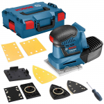 Akulennuk lihvmasin Bosch GSS 18V-10, 18 V, &uuml;mbris + tarvikud