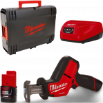 Juhtmeta ketassaag Milwaukee M12 CHZ-202X Hackzalli komplekt, 12 V, 2 x 2 Ah, laadija + &uuml;mbris