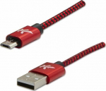 Kabel USB Logo USB-A - microUSB 2 m Black and red