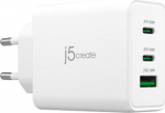 j5create 65W GAN USB-C 3-PORT CHARGER, EU WHITE