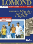 Lomond Premium Photo Paper Super Glossy 260 g/m2 10x15, 500 sheets, Bright