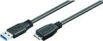 MicroConnect USB 3.2 Gen 1 A-B Micro 5m, M-M triple shielded, black