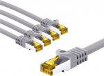 Wentronic Goobay RJ45-Patchkabel CAT 6A S/FTP PiMF 500 MHz with 7 Rohkabel grau 5er-Set - Kabel-/Adapter - Netzwerk