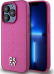 DKNY DKHMP15LPSHRPSP iPhone 15 Pro 6.1'' pink/pink hardcase Leather Monogram Pattern Metal Logo MagSafe