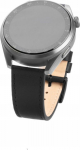 Fixed smartwatch leather strap, 22 mm, black