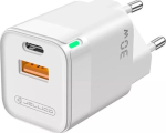 Adapteris Jellico C44 Mini PD 30W QC 3.0 Smart Adaptive Fast Charger with 1x USB-C (5-20V) / USB 3A White 6974929200091 (6974929200091)