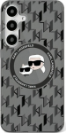 Karl Lagerfeld Button Karl&Choupette Heads On KL Pattern MagSafe Case for Samsung Galaxy S25