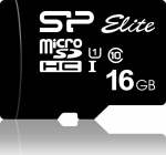 Silicon Power m&auml;lukaart microSDHC 16GB Elite + adapter