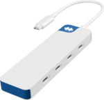 Hyper HyperDrive Flex 4 Port USB-C Hub, White/Blue | HD5201BUGL