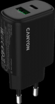 CANYON charger OnCharge 250 25W 1xPD 1xQC EU Black
