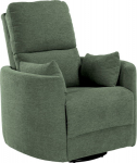 Recliner armchair STINA with swinging and rotating manual mechanism, green