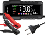 QOLTEC 52494 Intelligent microprocessor charger 12V 6A Rectifier with repair function for AGM GEL LiFePO4 battery LCD