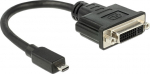 DELOCK HDMI Adapter micro D -> DVI(24+1) St/Bu schwarz