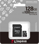 KIN Kingston Industrial microSDHC 128GB Class 10 A1 pSLC + SD Adapter - microSDHC | 128GB | Class 10 | UHS-I, U3, V30, A1 | Reading do 100 MB/s | Adapter SD