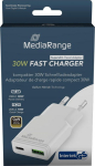 MediaRange Ladeger&auml;t 30W 2-Port 1x USB-A/1x USB-C GaN, wei&szlig;