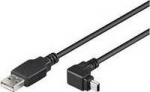 MicroConnect USB A - Mini USB Angled B 5P, 1.8m