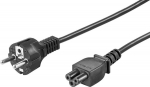 MicroConnect Power Cord CEE 7/7 - C5 1m, Black, Straight Plugs