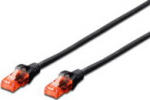Digitus CAT 6 U-UTP PATCH CABLE CU. PVC, LENGTH 0.25M COLOR BLACK
