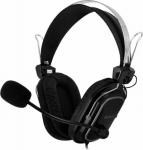 A4Tech HS50 - Headphones | wire | moving microphone | adjustable headband | czarne | 2m | volume control