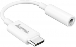 Hama Adapter USB-C pistik - 3.5mm 4-pin Stereo Valge, audio peakomplekti pesa, USB-C pesaga nutiseadme &uuml;hendamiseks k&otilde;rvaklappidega