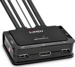 LINDY 2 Port DisplayPort 1.2, USB 2.0 KVM Switch with Audio