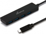 MediaRange USB 3.0 HUB 1:4 Type-C auf USB bus-powered sw