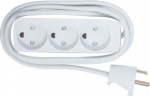 MicroConnect 3-way Danish Power Strip 3m, Without ON/OFF Switch, with