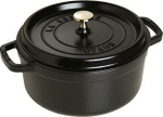 Staub La Cocotte 20cm round, Black, Cast Iron