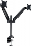 Multibrackets M VESA Gas Lift Arm Dual Black | VESA 75x75-100x100 | Max 10kg | Table clamp mount | Svart