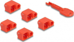DELOCK RJ45 Port Blocker Set f&uuml;r RJ45 Stecker 10 St&uuml;ck rot