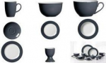 Ritzenhoff & Breker Doppio soup plate, anthracite 220 mm Made of porcelain, dishwasher safe, diameter