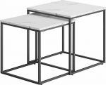 Leobert Square coffee table 2szt - marble / black legs