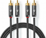 Kabel Nedis RCA (Cinch) x2 - RCA (Cinch) x2 5m czarny (CATB24200GY50)