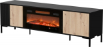 Cama MEBLE Cama RTV Cabinet MERCI 180 x 40 x 53.5 cm black/oak artisan + fireplace