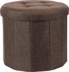 Home Styling Collection Pouf with a quilted seat OTTOMAN, &Oslash; 45 x 39 cm, kolor szary