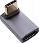 InLine&reg; USB4 Adapter, USB-C Stecker/Bush top/angled bottom, Aluminium, grau