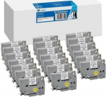 20x G&G Schriftband 9mm x 8m sw- ws komp. m. Brother TZe-221