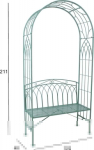 Bench MINT with arc, antique green metal