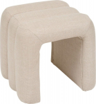 Atmosphera SISCO ecru upholstered pouf stool, 43 x 42 x 44 cm &ndash; modern seating