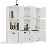 STABILUS MALAX SHELVES 3x3 H BIAŁY Z 3 DOORED CHAMBER SHELVES 110x110 CM TIP ON