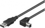 MicroConnect USB2.0 A-B 0.5m M-M, Angled