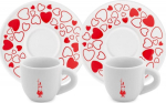 Bialetti Set 2 Tassen Moka Herz inkl. Untertassen