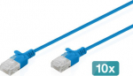 Digitus CAT6 U/UTP SLIM PA 10X5M BLUE, 10X 5M LSZH AWG 32/7 BLUE
