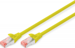 DIGITUS patch cable Cat6 S/FTP 2xRJ45 0.5m yellow lever protection polybag