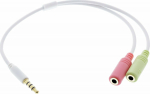 Kabel InLine Jack 3.5mm - Jack 3.5mm x2 0.15m white (99302W)