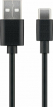 MicroConnect USB-C to USB2.0 A Cable, 3m, Black, for synching and